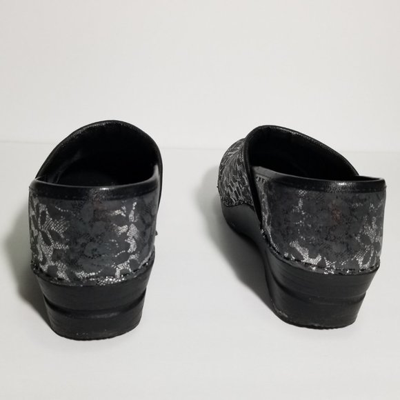 Sanita Metallic Floral Printed Slip On Clogs - Picture 5 of 7